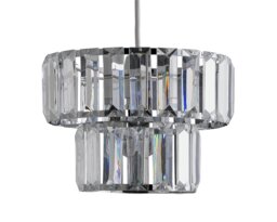 Argos Home Valencia Chrome 2 Tier Lampshade - 21.5cm