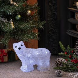 Habitat Prelit Christmas Acrylic Polar Bear Decoration - thumbnail 1