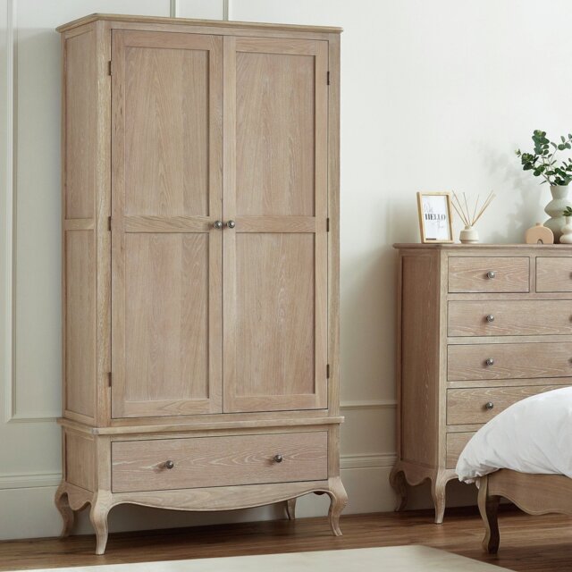 Julian Bowen Camille 2 Door 1 Drawer Wardrobe - Oak - image 1