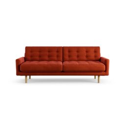 Habitat Fenner Velvet 3 Seater Sofa - Burnt Orange - Ash Leg - thumbnail 1