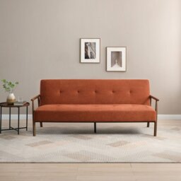 Kyoto Bentley Small Double Fabric Sofa Bed - Orange - thumbnail 1