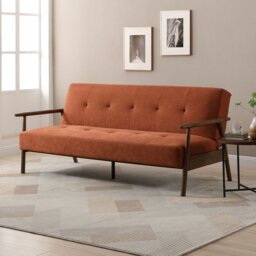 Kyoto Bentley Small Double Fabric Sofa Bed - Orange - thumbnail 2