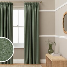 Habitat Blackout Pencil Pleat Curtains - Green - 168x137cm