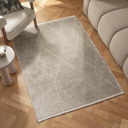 Habitat Luxe Chenille Neutral Flatweave Rug - 160x230cm