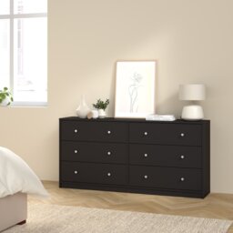 Furniture To Go May 6 Drawers Chest - Black - thumbnail 1