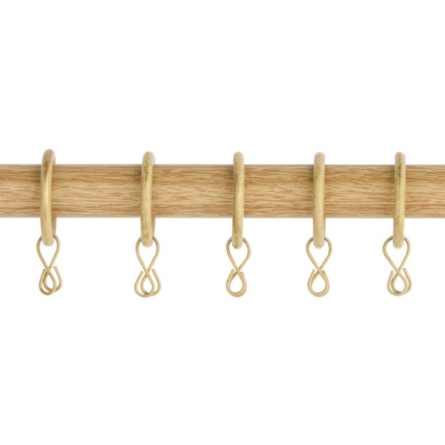 Argos Home 20 Metal Curtain Rings - Light Oak Effect - image 1