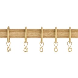 Argos Home 20 Metal Curtain Rings - Light Oak Effect - thumbnail 1
