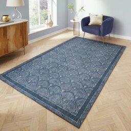 Catherine Lansfield Deco Blue Flatweave Rug - 152x230cm