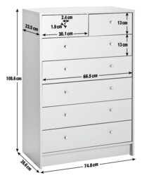 Argos Home Malibu 7 Drawer Chest - Grey - thumbnail 2