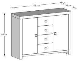 GFW Jakarta 2 Door 4 Drawer Sideboard - Mango Wood Effect - thumbnail 2