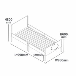 Liberty House Toys Kids Football Single Bed Frame - White - thumbnail 2