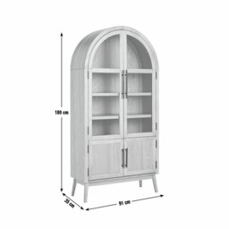 Habitat Collins Arched 4 Door Display Cabinet - Oak - thumbnail 2