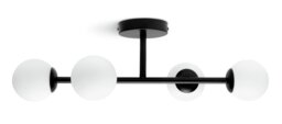 Habitat Opal Metal Bathroom Flush Ceiling Light - Black - thumbnail 2