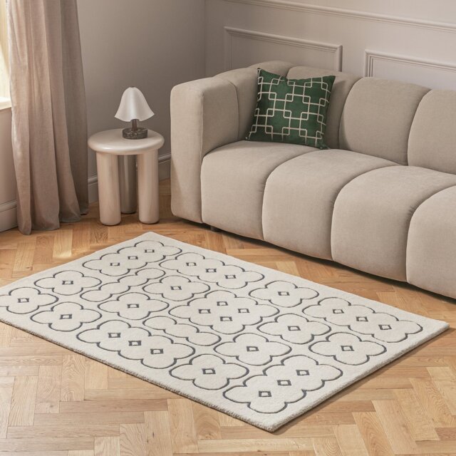 Habitat Archive Four Circles Geo Cut Pile Rug - 120x170cm - image 1