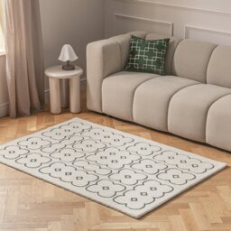 Habitat Archive Four Circles Geo Cut Pile Rug - 120x170cm - thumbnail 1