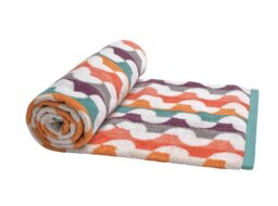 Habitat Brights Geo Tufted Bath Towel - Multicolour - thumbnail 1