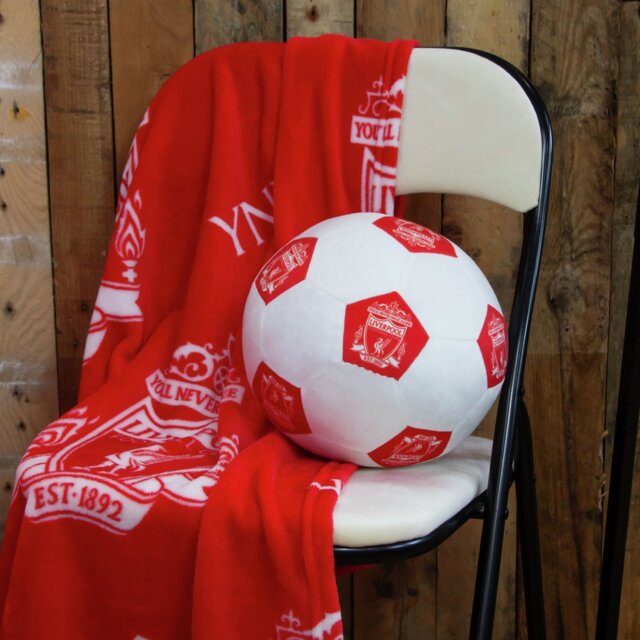 Liverpool FC Football Shaped Cushion - White - 25cm - image 1