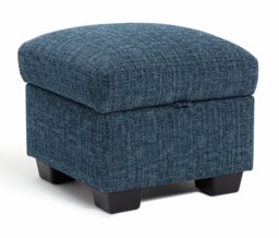 Argos Home Lisbon Fabric Storage Footstool - Blue - thumbnail 1