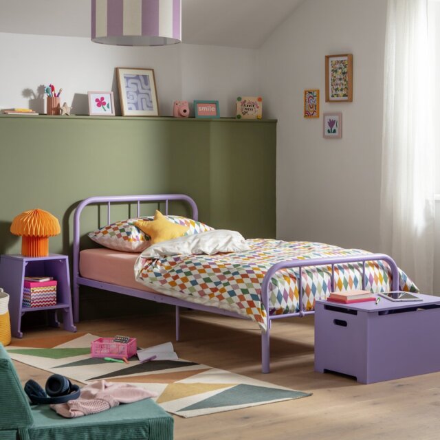 Argos Home Charlie Single Metal Bed Frame - Lilac - image 1