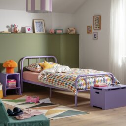 Argos Home Charlie Single Metal Bed Frame - Lilac - thumbnail 1
