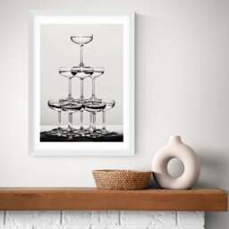 East End Prints Champagne II White Frame Art Print - A2