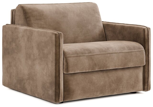 Jay-Be Slim Velvet Cuddle Chair Sofa Bed - Beige - image 1