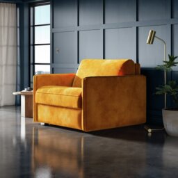 Jay-Be Slim Velvet Cuddle Chair Sofa Bed - Beige - thumbnail 2