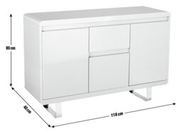 Argos Home Sleigh 3 Door 1 Drawer Sideboard - White Gloss - thumbnail 2