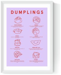 East End Prints Dumpling Menu White Frame Art Print - A2 - thumbnail 2