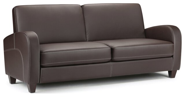 Julien Bowen Vivo Faux Leather 3 Seater Sofa - Brown - image 1