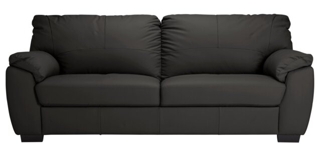 Argos Home Milano Leather 4 Seater Sofa - Black - image 1