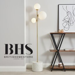 BHS Fleur 3 Light Floor Lamp - Gold - thumbnail 2
