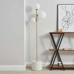 BHS Fleur 3 Light Floor Lamp - Gold - thumbnail 1