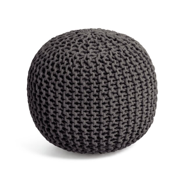 Kaikoo Dottie Cotton Knitted Pod Pouffe - Charcoal - image 1