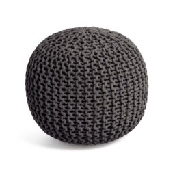 Kaikoo Dottie Cotton Knitted Pod Pouffe - Charcoal - thumbnail 1