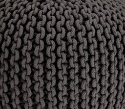 Kaikoo Dottie Cotton Knitted Pod Pouffe - Charcoal - thumbnail 2