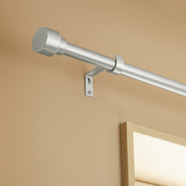 Argos Home Extendable Metal Stud Nickel Curtain Pole - 165 - 300cm - image 1