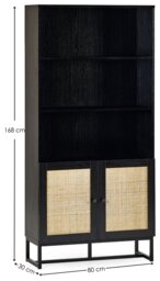 Julian Bowen Padstow Tall Bookcase - Black - thumbnail 2