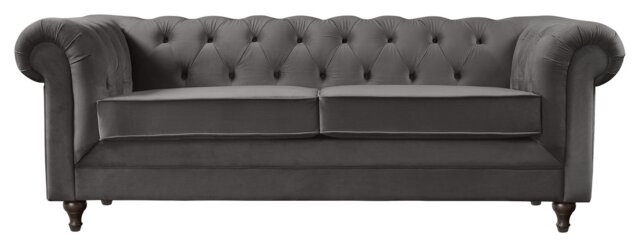 Habitat Chesterfield Velvet 3 Seater Sofa - Charcoal - image 1