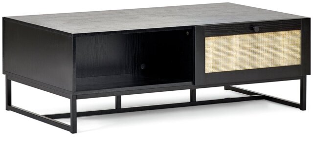 Julian Bowen Padstow 2 Drawer Coffee Table - Black - image 1