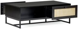 Julian Bowen Padstow 2 Drawer Coffee Table - Black - thumbnail 2
