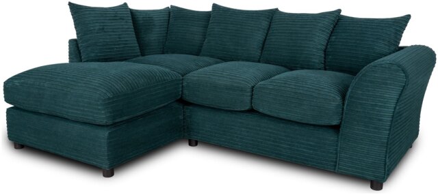 Argos Home Harry Small Left Hand Cord Corner Sofa - Teal - image 1