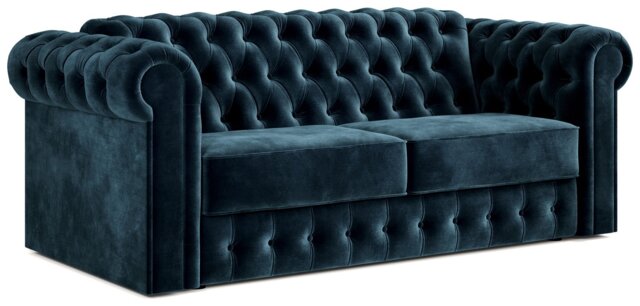 Jay-Be Chesterfield Velvet 3 Seater Sofa Bed - Ink Blue - image 1