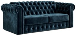 Jay-Be Chesterfield Velvet 3 Seater Sofa Bed - Ink Blue - thumbnail 1