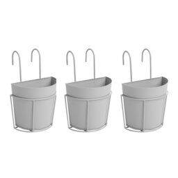 Argos Home Metal Grey Planter - Set of 3 - thumbnail 2