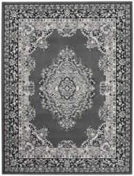 Homemaker Traditional Medallion Rug - 160x230cm - Grey - thumbnail 1