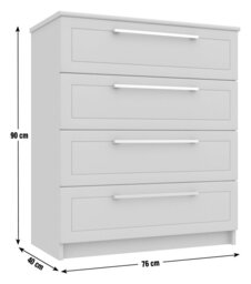 Hatfield 4 Drawer Chest - White Gloss - thumbnail 2