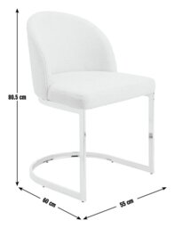 Argos Home Willa Pair of Boucle Dining Chairs - White - thumbnail 2