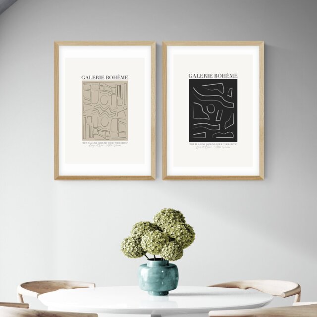 East End Prints Galerie Boheme Oak Frame Art Print  - A3 - image 1