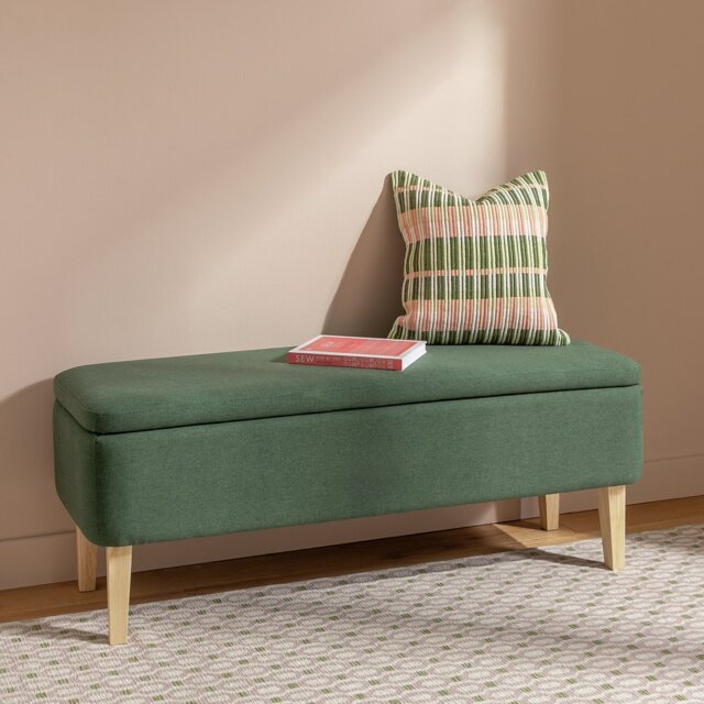 Habitat Ren Large Fabric Ottoman - Green - image 1